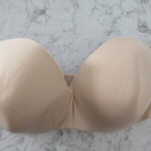 New Maidenform Strapless Bra 38DDD Beige Perfect Full Coverage Padded Underwire